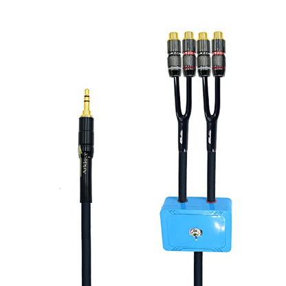 Arklove Sound Channel swicher 1/8" aux Input 3.5mm RCA Output Switch Selector 2 in 1 Out R/L Stereo Audio 1 in 2 Out Stereo Audio Splitter with Phone pc Player 18ft - size: 18ft, style: 3.5male-4rca switch