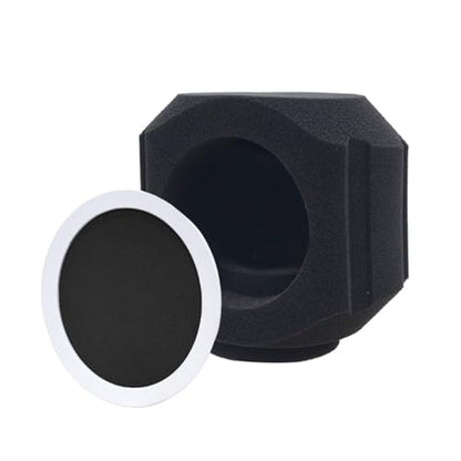 Microphone Windscreen Studio Microphone Noise Isolation Shield Windshield For Mics Soundproof Covers 1PC - color: white frame black