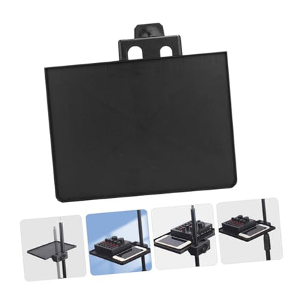 Microphone Stand Tray for Streaming Dual Clamp On Rack Heavy Duty Mic Stand Accessories Phone Holder Suitable for Karaoke and Outdoor Events