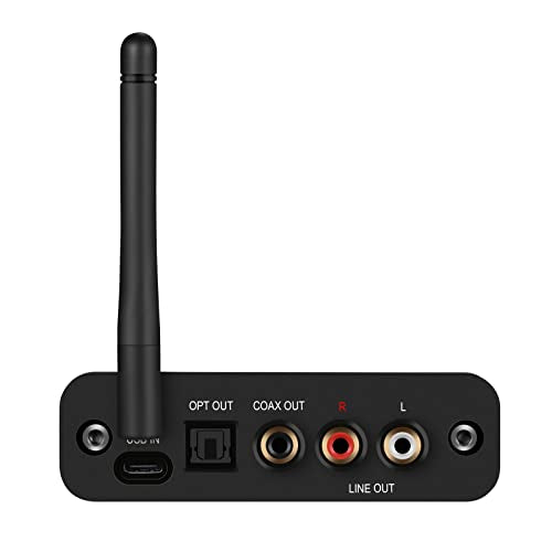B2 LDAC/aptX HD Bluetooth 5.1 Hi-Fi Audio Receiver with ESS DAC,OLED Display,RCA,Optical & Coaxial,Extended Range for Home Stereo