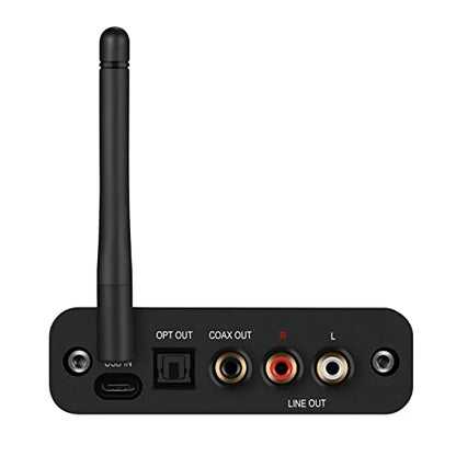 B2 LDAC/aptX HD Bluetooth 5.1 Hi-Fi Audio Receiver with ESS DAC,OLED Display,RCA,Optical & Coaxial,Extended Range for Home Stereo