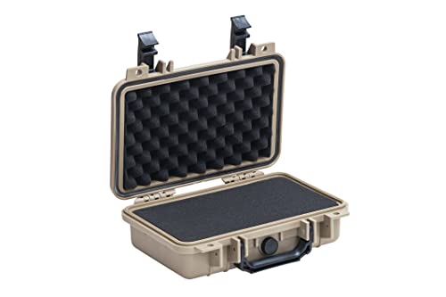 MEIJIA Portable All Weather Waterproof Protective Hard Case, Small Camera Case,Dry Case with Customizable Foam,Fit Use of Drones, Camera,Equipments, 11.65 ”x8.35”x3.78” - color: Desert Tan