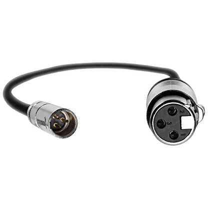 KONDOR BLUE | 16 Inch Mini XLR (TA3) 3-Pin Male to XLR Female Audio Cable | Braided On-Rig Mic Cable for Blackmagic Design Pocket Cinema Camera 4K 6K, for Canon EOS C70 | Black - color: Black