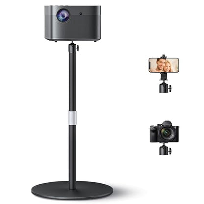 Projector Stand, Desktop Projector Mount with Height Adjustable | 1/4" Screw Compatible with XGIMI, TMY, Nebula, HAPPRUN and Mini Projector, Portable Stand for Camera/Phone/Webcome/Light