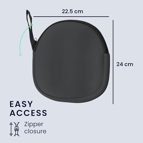 kwmobile Case for Apple AirPods Max/AirPods Max 2 Cover - Over Ear Headphone Storage Bag - Neoprene Headset Travel Pouch with Wrist Strap - Dark Grey - color: dark grey