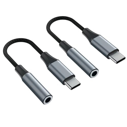 2pcs USB C to 3.5mm Female Headphone Jack Adapter - size: 4.6 IN-2PCS