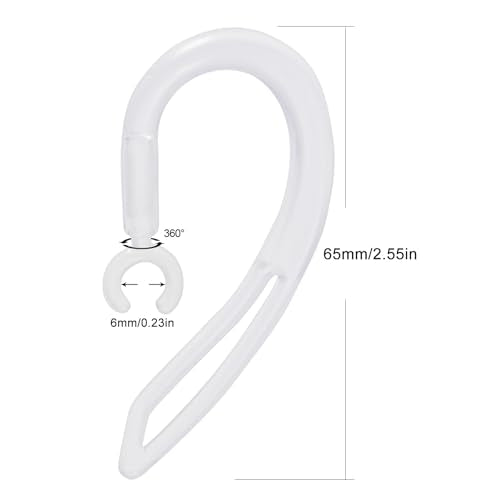 Replacement Ear Hooks for Walkie Talkie Bluetooth Headset(6 Pack) - color: Transparent