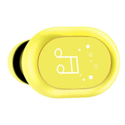 Fabater Single Ear Bluetooth Headset, BT 5.0 3 Hour Playtime Mini Wireless Earbuds, Truck Driver Headset with Touch Control Dual Interconnection IPX4 Sweatproof for Smart Phones PC TV (Yellow) - color: Yellow