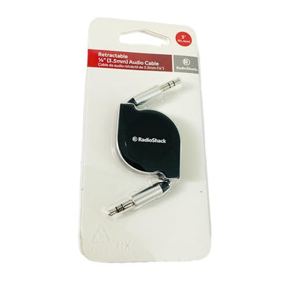 Retractable AUX 3.5mm 1/8-Inch Audio Cable 3 Feet (Male-to-Male)