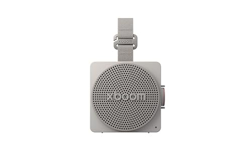 LG xboom Mini by will.i.am Portable Outdoor Bluetooth Speaker, up to 10 Hours, IP67 Dust and Water Resistant, Adjustable Hanging Strap, Warm Grey