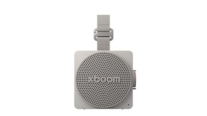 LG xboom Mini by will.i.am Portable Outdoor Bluetooth Speaker, up to 10 Hours, IP67 Dust and Water Resistant, Adjustable Hanging Strap, Warm Grey