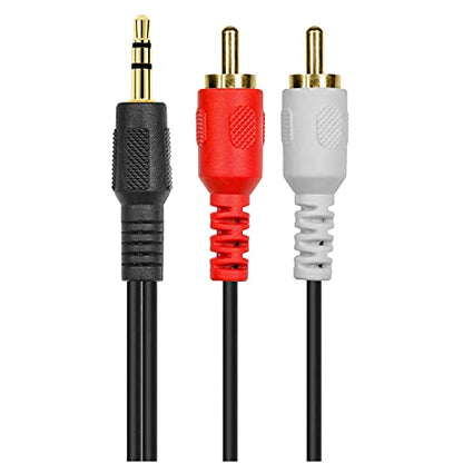 C&E 3.5mm Stereo Male to Dual RCA Male (Right and Left) RCA Audio Cable, 50 Foot - size: 50 Foot, style: Single Pack