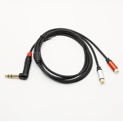 1/4 inch to Dual RCA Audio Cable 5.9ft, Gold Plated Right Angle 6.35mm Quarter inch Male TRS Stereo Plug to 2 RCA Phono Female Audio Y Splitter Cable,1.8m - size: 1.8M/5.9ft