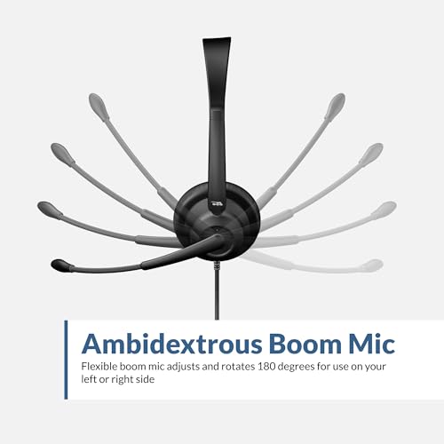 Cyber Acoustics AC-204ENC USB Stereo Headset with Dual-Mic ENC | Great for Office and Remote Work Calls, In-Line Control Module, Leatherette Earpads - style: USB Stereo ENC Headset