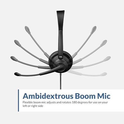 Cyber Acoustics AC-204ENC USB Stereo Headset with Dual-Mic ENC | Great for Office and Remote Work Calls, In-Line Control Module, Leatherette Earpads - style: USB Stereo ENC Headset