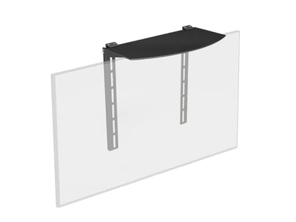 Monoprice TV Mounted Glass Shelf, Allows Above or Below TV Mounting of Blu-Ray Player, Cable Box, Game Console, Streaming Device, Soundbar, or Center Speaker (Max 22 lbs, VESA 400x300) Black