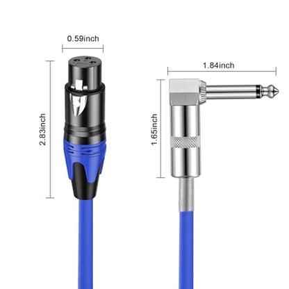 (2PACK / 3.3 FT) XLR Female to 1/4 TS Right Angle,1/4 TS Right Angle to XLR Female Micphone Cable, for Micphone Mixer、Instruments - size: 3.3 FT