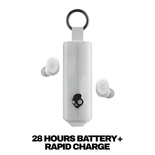 Skullcandy Dime 360 Wireless Earbuds with Clip-Anywhere Case - Bone | In-Ear Fit, Bluetooth, Noise Isolating, 28 Hours Battery, Microphone for iPhone Android, Easy Clip-On Design for Travel - color: Bone