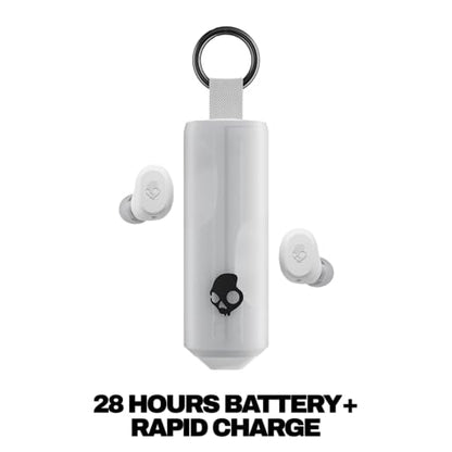 Skullcandy Dime 360 Wireless Earbuds with Clip-Anywhere Case - Bone | In-Ear Fit, Bluetooth, Noise Isolating, 28 Hours Battery, Microphone for iPhone Android, Easy Clip-On Design for Travel - color: Bone