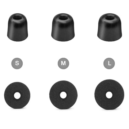 Klowcok Foam Ear Tips Replacement for Shure SE215 SE425 SE535 SE846, Medium | IEM Monitor Tips, Memory Foam Earbud Tips Compatible with Aonic4 Aonic5 Earphones, Noise Isolation, 3 Pairs, Black - size: Medium