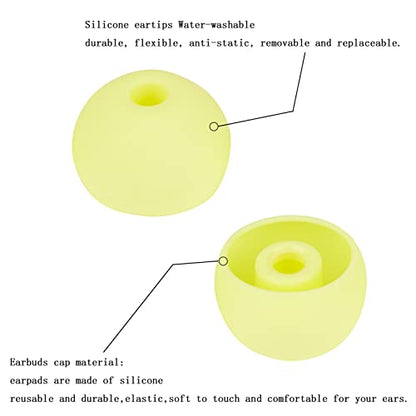 Replacement Eartips Earbud Rubber Tips Compatible with Powerbeats Pro Beats Wireless Earphone Headphones,4 Pairs(Yellow) - color: yellow