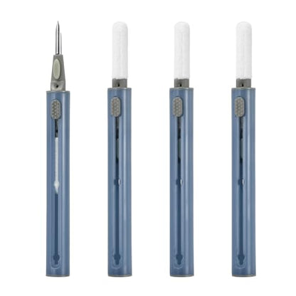 4PCS Earphone Cleaner Kit - Ultra Portable Multi-Function Cleaner Kit Soft Brush for Bluetooth Earphones Case Cleaning Tools, Dark Blue - color: Dark Blue