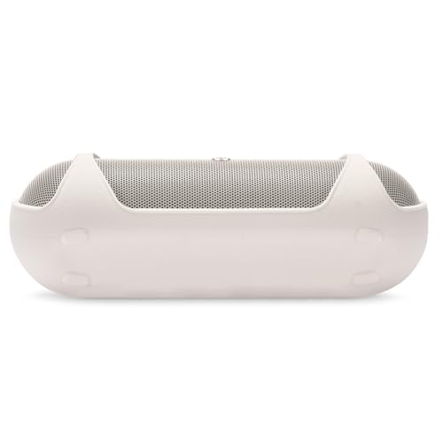 Silicone Case for Beats Pill 2024, Shockproof Cover with Strap - color: Beige