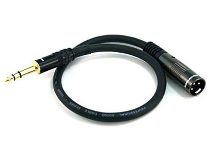 Monoprice 104759 1.5-Feet Premier Series XLR Male to 1/4-Inch TRS Male 16AWG Cable Black - size: 1.5 feet