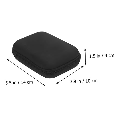 Tofficu 2pcs Eva Storage Box for Headphones Earphones Mini Camera Data Cable Key Coin Compact Travel Case - color: Black