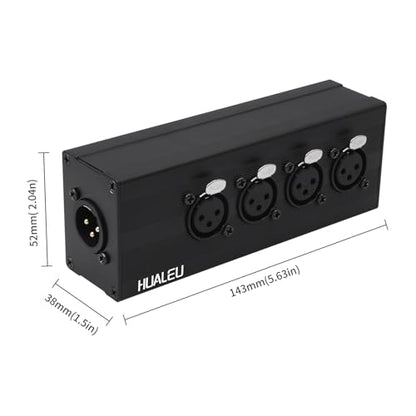 3Pin XLR 1 Male to 4 Female Splitter,4WAY XLR Four-Input and one-Output Parallel Connection Adapter,Four Microphone inputs Converted to one Output,4 in to 1 Out Aduio Splitter - color: XLR 4F TO 1M Adapter