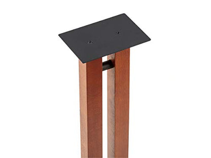 Monolith Speaker Stands - 50lbs Capacity, Adjustable Spikes, Sturdy Construction, Ideal for Home Theater Speakers, 24 Inch, Cherry