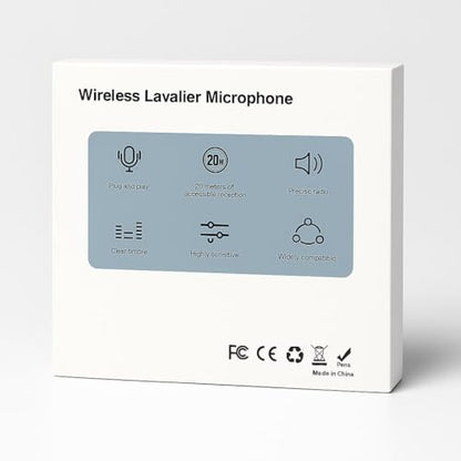 Wireless Lavalier Microphone Dual-Set, 3-in-1 Receiver (Lightning/USB-C/3.5 mm), 2 Clip-On Mics, 20 m Range, Plug-and-Play Audio for iPhone, Android, DSLR, YouTube & Zoom