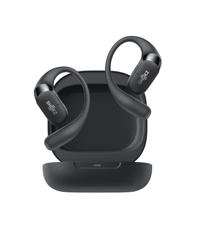 SHOKZ OpenFit 2 Open-Ear Headphones, True Wireless Bluetooth Earphones with Microphone, Black (Renewed) - color: Black