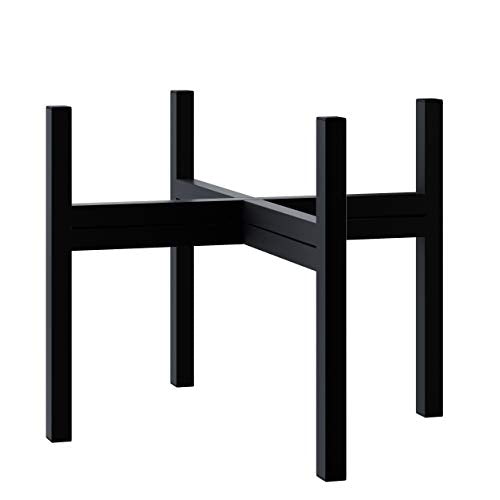 FaithLand Mid Century Plant Stand Indoor Outdoor(Plant Pot Not Included), Holds Planters with a Maximum Width of 14 Inch, Metal Planter Stand, Potted Plant Holder, Black - Width Not Adjustable - size: 14 inch