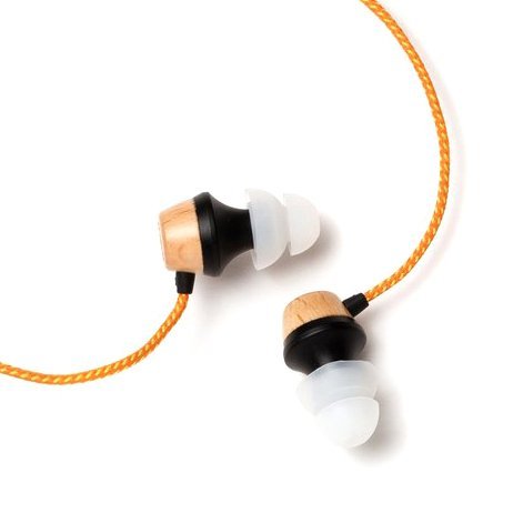 Symphonized ALN Premium Genuine Wood in-Ear Noise-isolating Headphones, Earbuds, Earphones with Mic (Orange Stripe) - color: Orange Stripe
