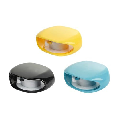 3Pcs Automatic Data Cable Management Box Automatic Retraction Winding Case for Sports Earphone Data Charging Winder - color: Black Yellow Blue