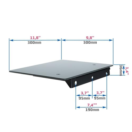 Single Glass AV Shelf Wall Mount – Tempered Glass, Supports 22 lbs – Low Profile Floating Shelf for Cable Box, Router, DVR, DVD Player, Media Devices – Secure Screw Mount Design