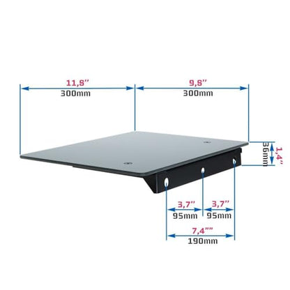 Single Glass AV Shelf Wall Mount – Tempered Glass, Supports 22 lbs – Low Profile Floating Shelf for Cable Box, Router, DVR, DVD Player, Media Devices – Secure Screw Mount Design