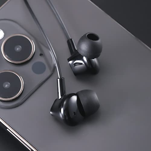 Aylaa Wired Earbuds Headphones for School with Microphone Noise Isolating Stereo Bass in-Ear Earphones – for Smartphones, Tablets, Schools, Ipads, Multiuse - 3.5mm Plug in Audio Jack - Black - color: Black