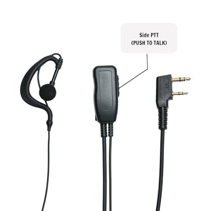 K TYPE 2PIN Earpiece Compatible with UV-5R K1 RT15 RT21 Pxton Radio 4 PCS