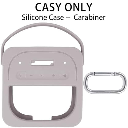 for Bose New SoundLink Micro 2nd Gen Portable Speaker Silicone Case, White | 1:1 Molded Fit, Shock Absorption, Metal Carabiner, Flexible Carry Handle, Anti-Slip Texture, Elastic Recovery - color: White Case