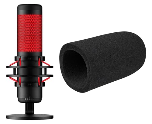 SOULWIT Pop Filter for HyperX QuadCast/QuadCast S/QuadCast 2S - Black | (Not Fit QuadCast 2), WindScreen for HyperX QuadCast/QuadCast S/QuadCast 2S Microphone