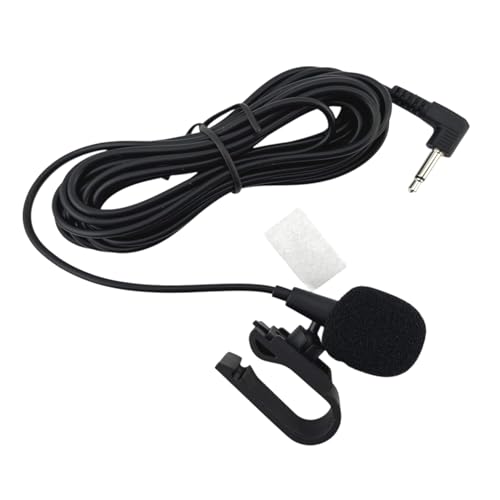 3.5mm Plug Microphone Compatible Replacement for Kenwood DDX DMX DNX DNR DPX KDC KMM Series Car Stereo – Handsfree External Mic for Bluetooth Calling and Navigation Use with 9FT Cable