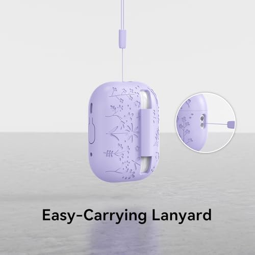 Compatible with AirPods Pro 2 Case USB C, Flower Engraved Cute Silicone Protective Case Cover for Airpods Pro 2nd Generation with Cleaner Kit and Lanyard for Women Girls (Purple) - color: Purple