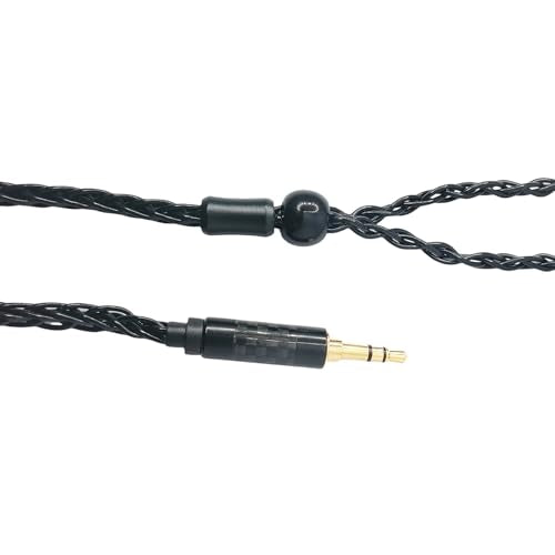 HiFi in Ear Earphone Replacement Cable 8 Core Silver Plated Copper Upgrade Earphone Cable for Shure SE215 SE535 TIN Audio T2 Pro T3(Black, MMCX 3.5MM) - size: MMCX 3.5MM