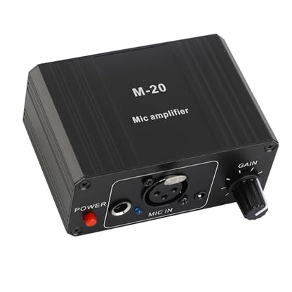 Microphone Preamp, Microphone Preamplifier Mic Preamp for Vocal, 48V Power XLR Output Mic Preamplifier for Dynamic and Condenser Microphones Booster
