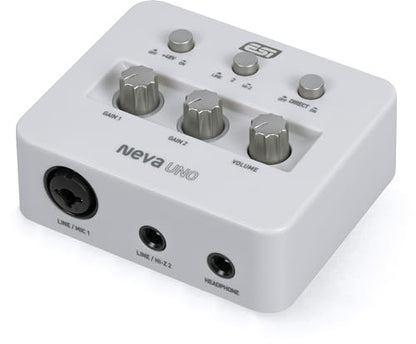 ESI Neva UNO | Professional 24-bit/192kHz 2x2 USB Audio Interface for PC and Mac with XLR, Line, and DI Inputs, Podcasting, and Streaming, Perfect for Guitarists, Music Production Software Included