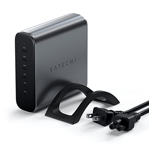 Satechi 200W 6-Port GaN Charging Station, Fast Charging | 2 140W and 4 USB-C outputs, compatible with MacBook Air/Pro/Neo, iPad Air/Pro, iPhone 17, Thunderbolt devices - style: 200W GaN