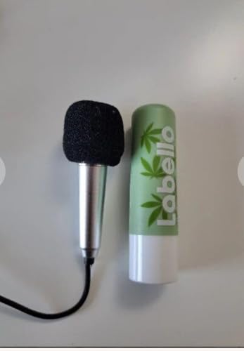Sellvia Compact 3.5mm Stereo Mini Microphone - Omnidirectional, Dual Channel, Plug-and-Play for Voice Recording, Karaoke, Video Conference