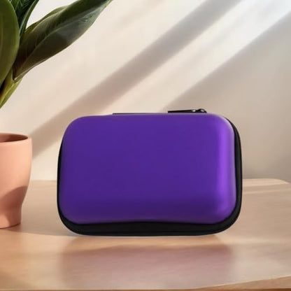 Portable Data Cable Storage Case, Rectangular Earphone Bag, Key Packaging, Coin Pouch, Change Storage Bag(Purple) - color: purple